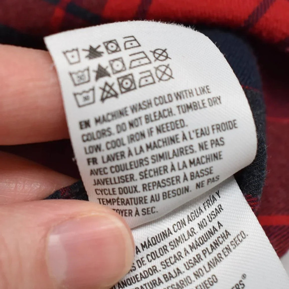 American Eagle Plaid Boyfriend Fit Shirt Button Down Sz L Cotton Blend Preppy - Picture 11 of 15